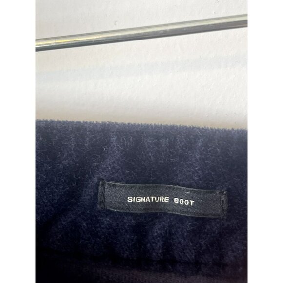 TALBOTS SIGNATURE Boot Womens Size 14 Navy Blue STRETCH VELOUR PANTS Inseam 32" - Picture 4 of 5